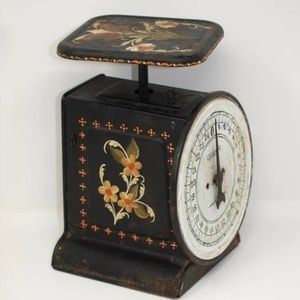 sold - Vintage Hanson 25 lb scale with Hand Painted Flowers,